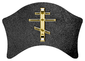 DABAN-519-GD-SH-BK Gold Orthodox Cross Shimmer Black